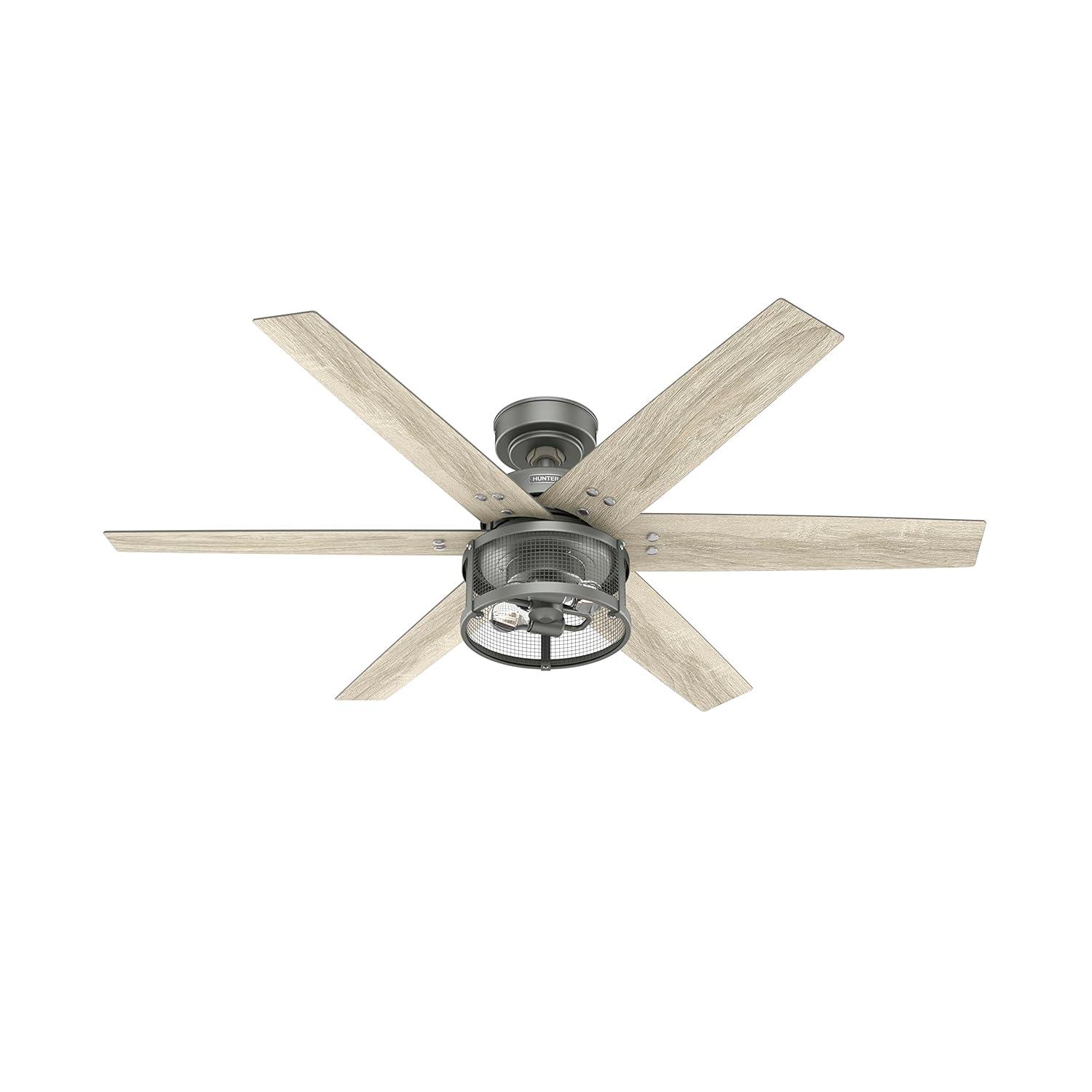 52" Houston 6 - Blade Ceiling Fan With LED Light Kit And Handheld Remote