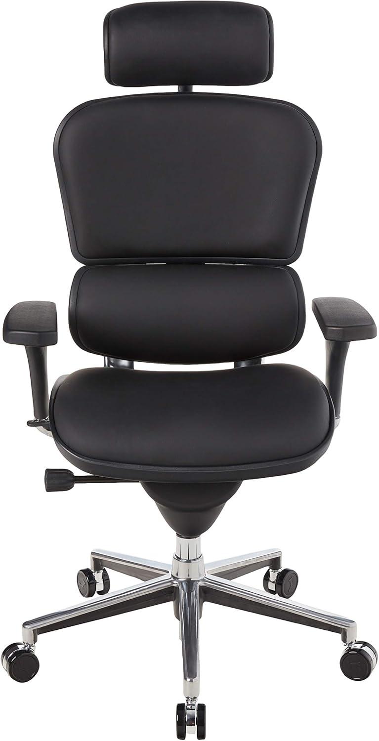 ErgoLux High Back Black Leather Swivel Executive Chair