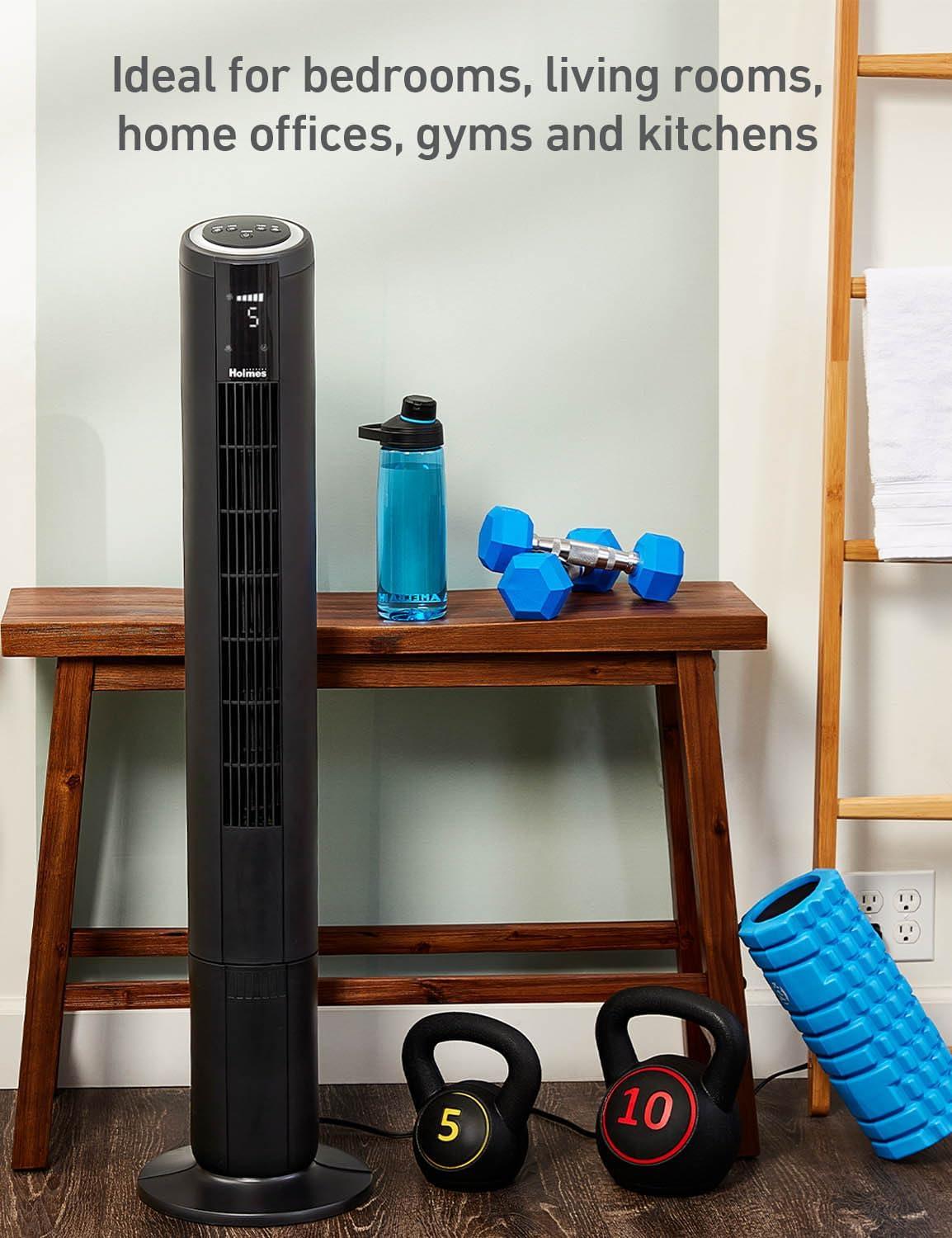 42" Oscillating Digital Tower Fan, 5 Speeds, Remote Control