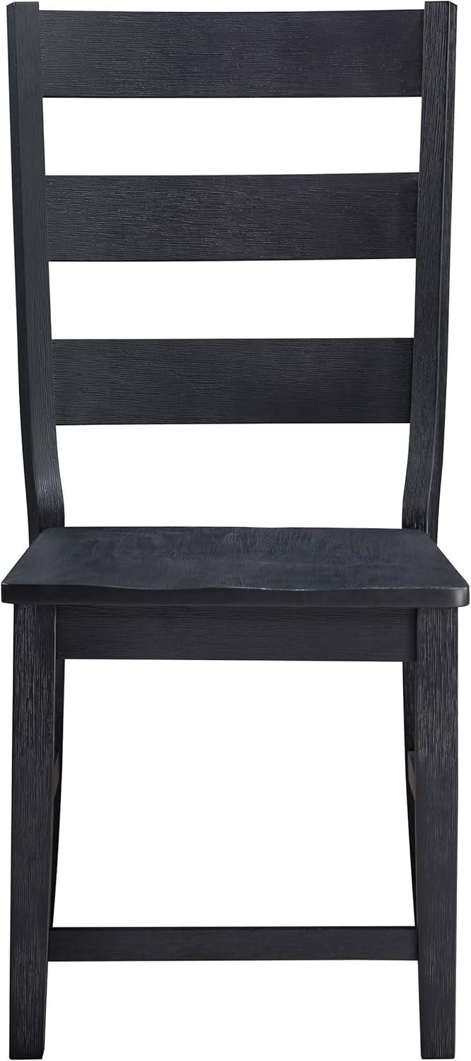 Coaster Newport Wood Ladder Back Dining Side Chair in Black