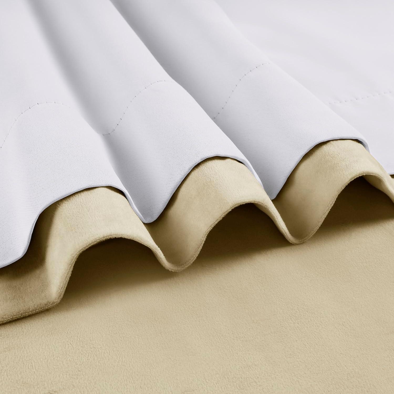 Exclusive Fabrics  Signature Extra Wide Blackout Velvet Curtains (1 Panel) - Luxurious Blackout Drapes Neutral Ground 100 x 84 84 Inches