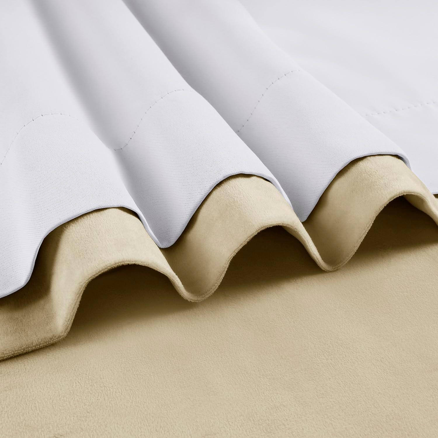 Exclusive Fabrics  Signature Extra Wide Blackout Velvet Curtains (1 Panel) - Luxurious Blackout Drapes Neutral Ground 100 x 84 84 Inches