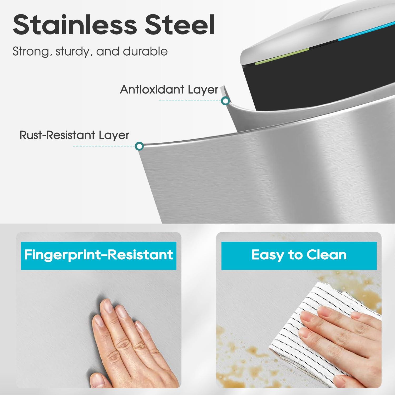 FDW Steel Step On Trash Can - 13 Gallons