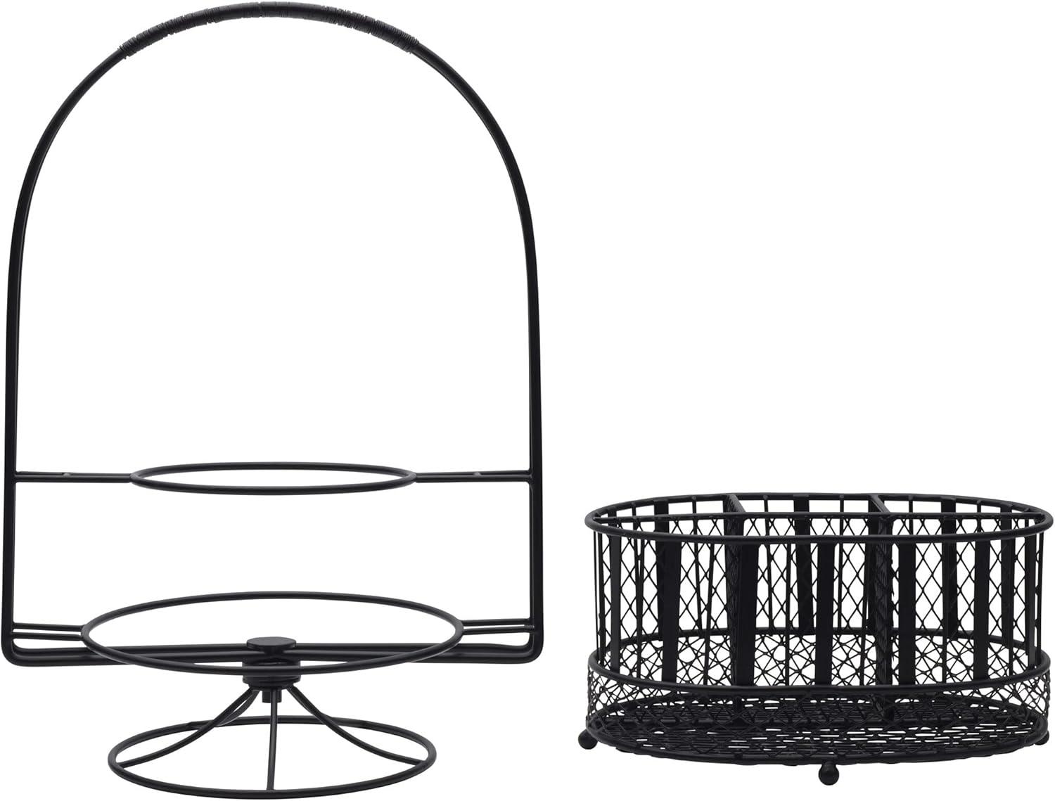 Black Iron Circular Rotating Spice Rack