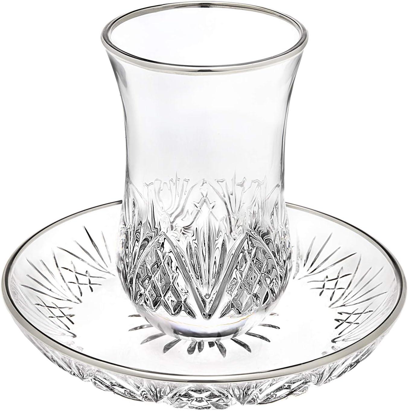 Godinger Silver Art Co Dublin Crystal Platinum Rim Kiddish Cup 5.50oz