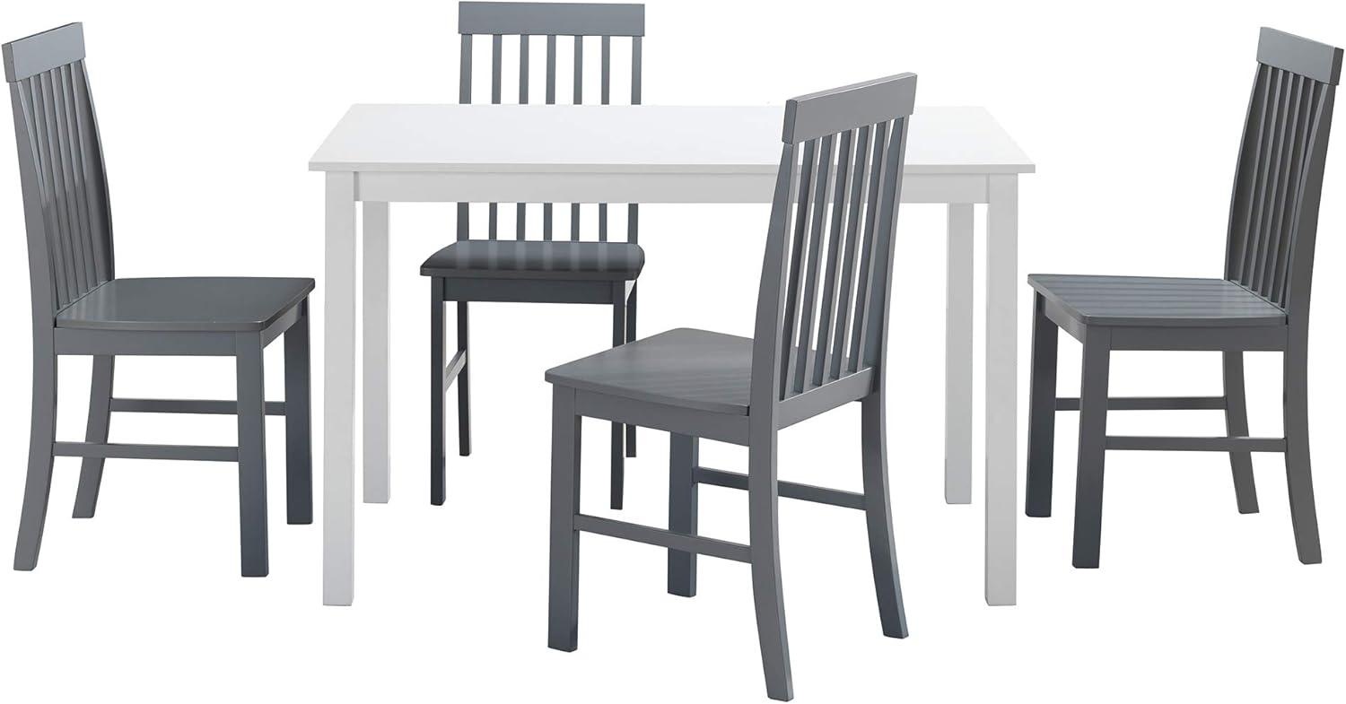 Walker Edison 5-Piece Modern Wood Dining Set in White and Gray