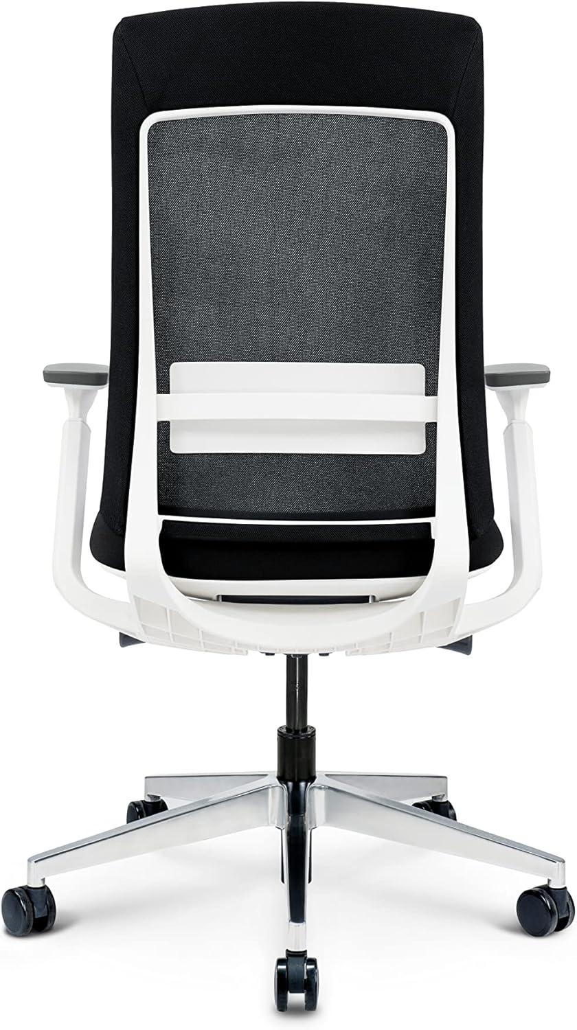 Eurotech Elevate Ergonomic Adjustable Office Chair, White Frame Black Mesh