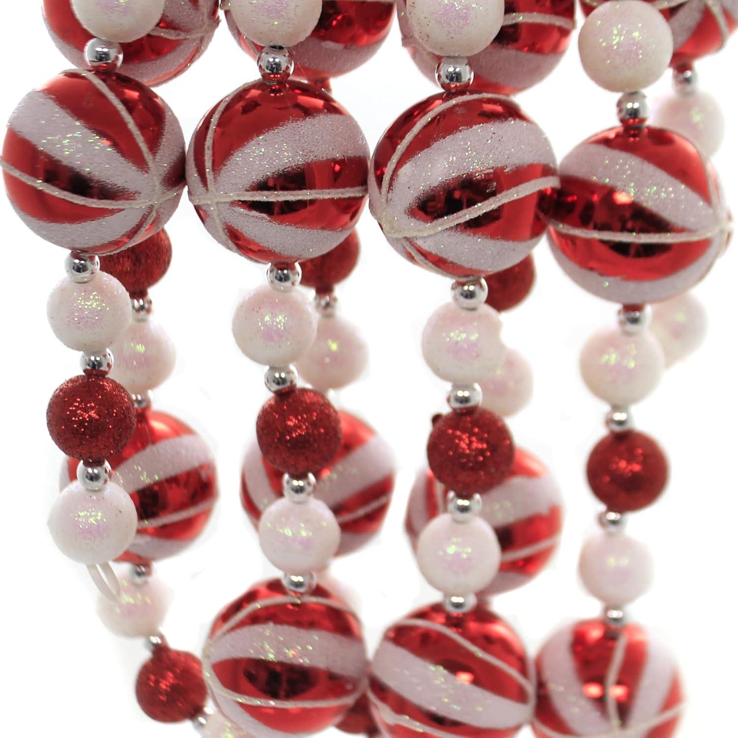 Kurt S. Adler 72.0 Inch Glittered Candy Ball Garland Tree Trimming Tree Garlands