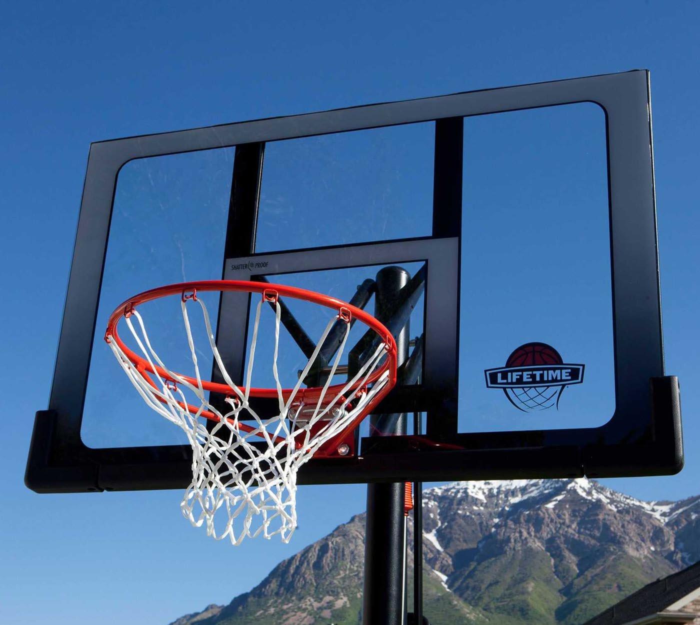 Lifetime Height Adjustable Outdoor 52" Steel Portable Full-Size Basketball Hop