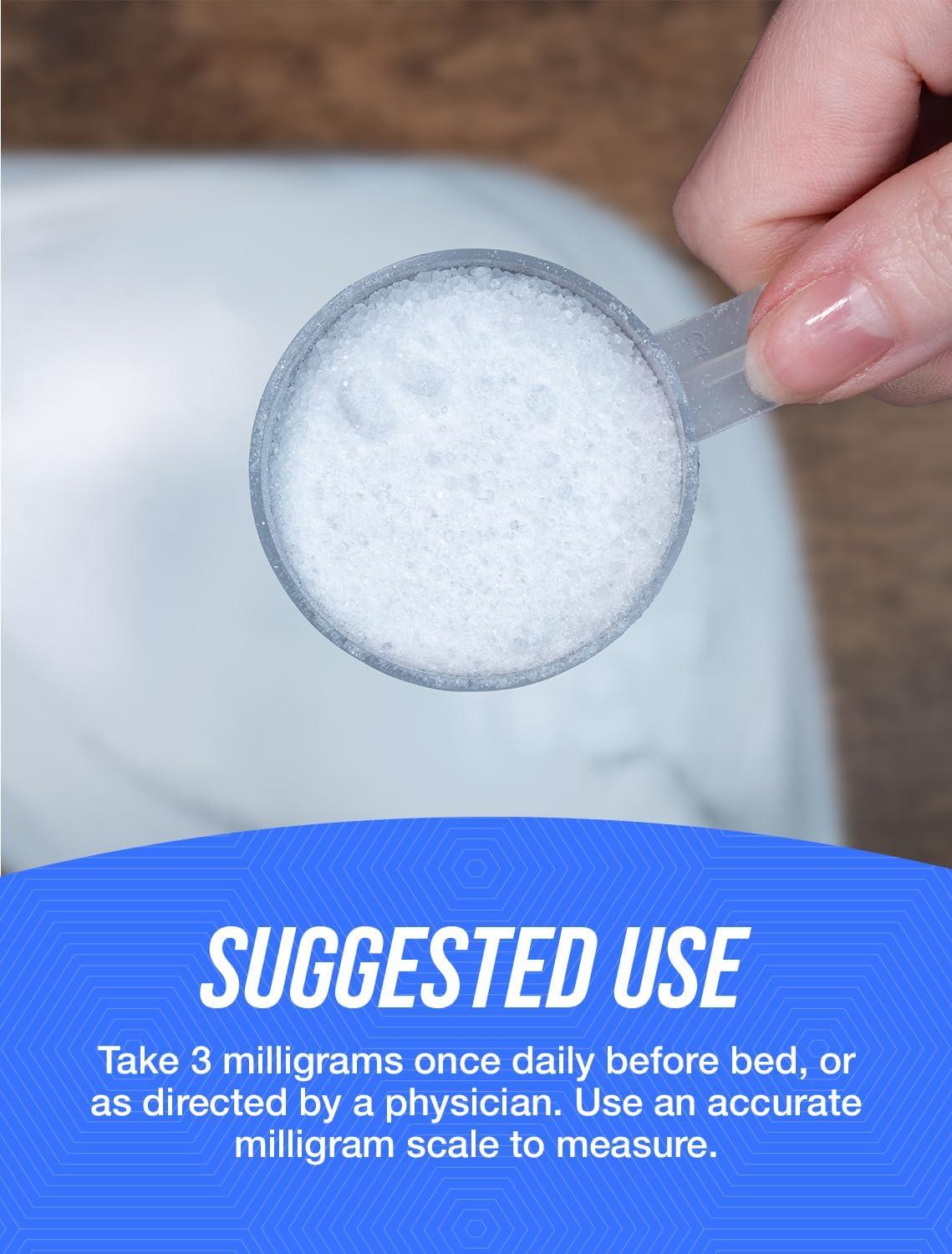 Vegan Unflavored Melatonin Powder for Sleep Support, 25g