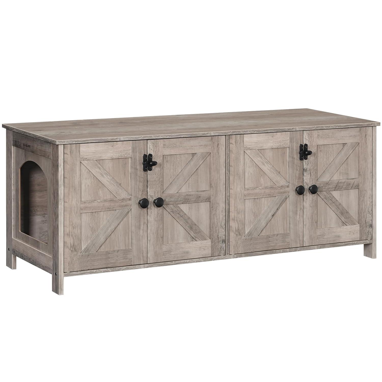 Cat Litter Box Fence For 2 Cats, Hidden Litter Box Furniture