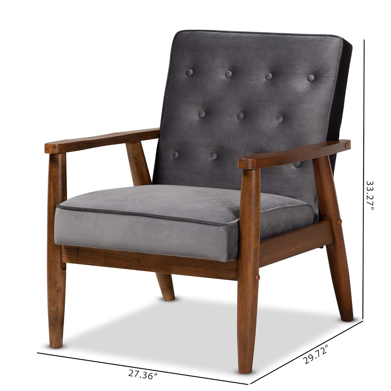 George Oliver Studio Sorrento Accent Chair, 1 Seater, Grey, Brown