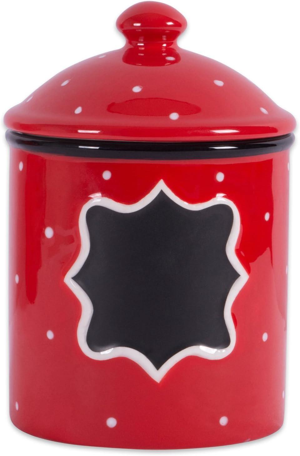 Red Ceramic Airtight Kitchen Storage Canister with Lid