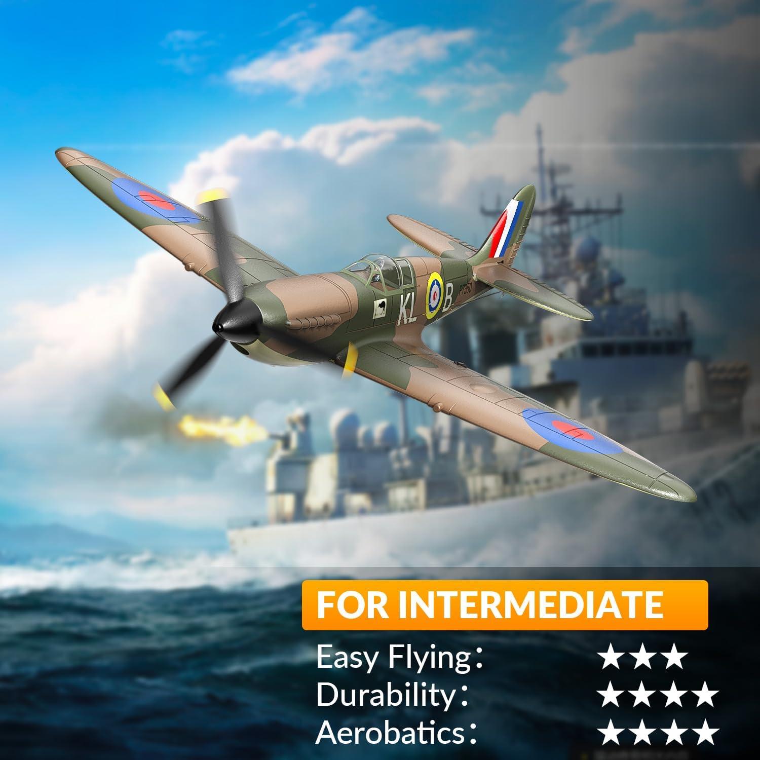 Open Box 4-CH Spitfire One Key Remote Control Airplane with Xpilot Stabilizer