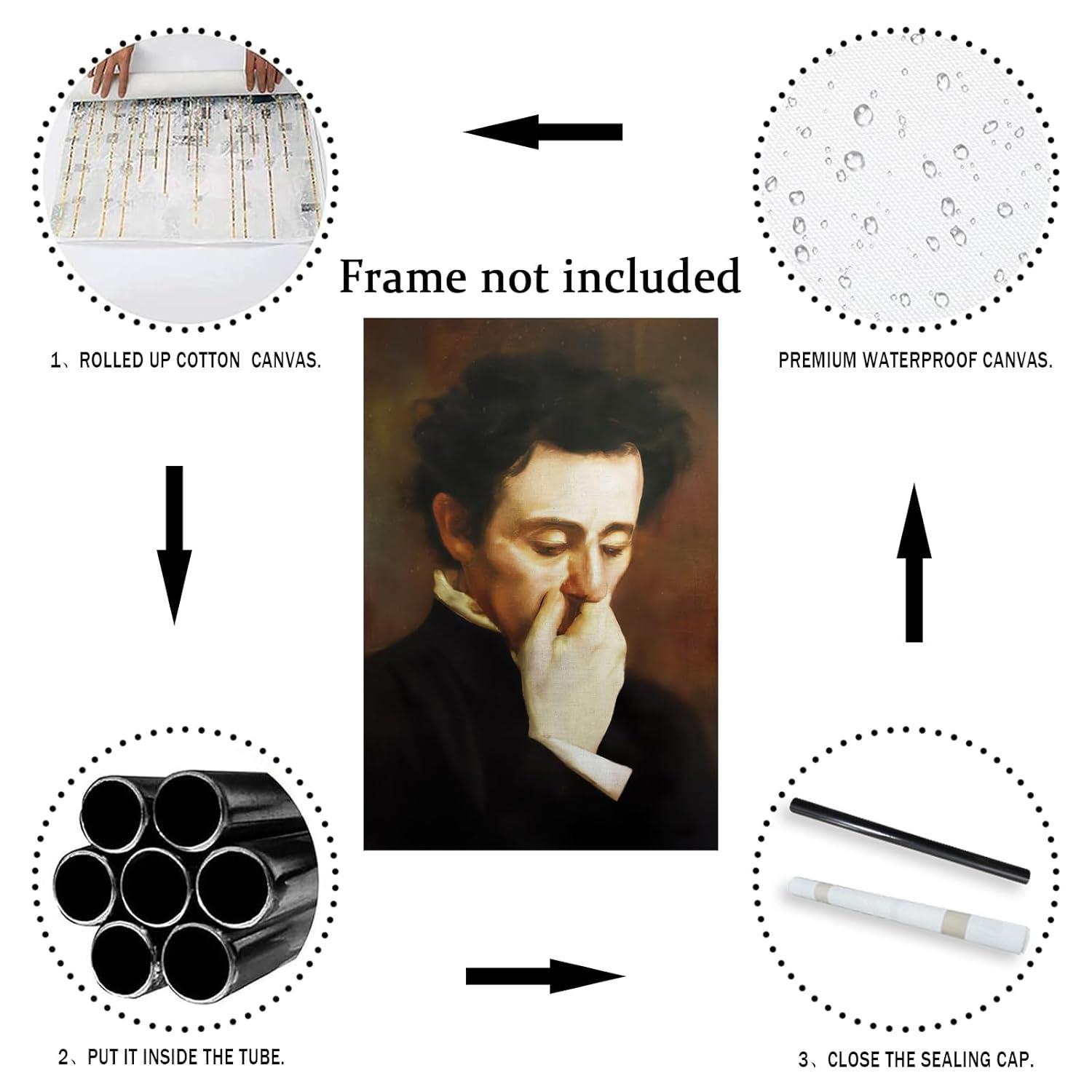 JDNWKBBS Funny Bathroom Canvas Wall Art Humorous Classical Oil Painting Man Covering Nose Posters Vintage Toilet Pictures Prints Rustic Farmhouse Wall Decor for Bathroom Restroom 12x16in Unframed