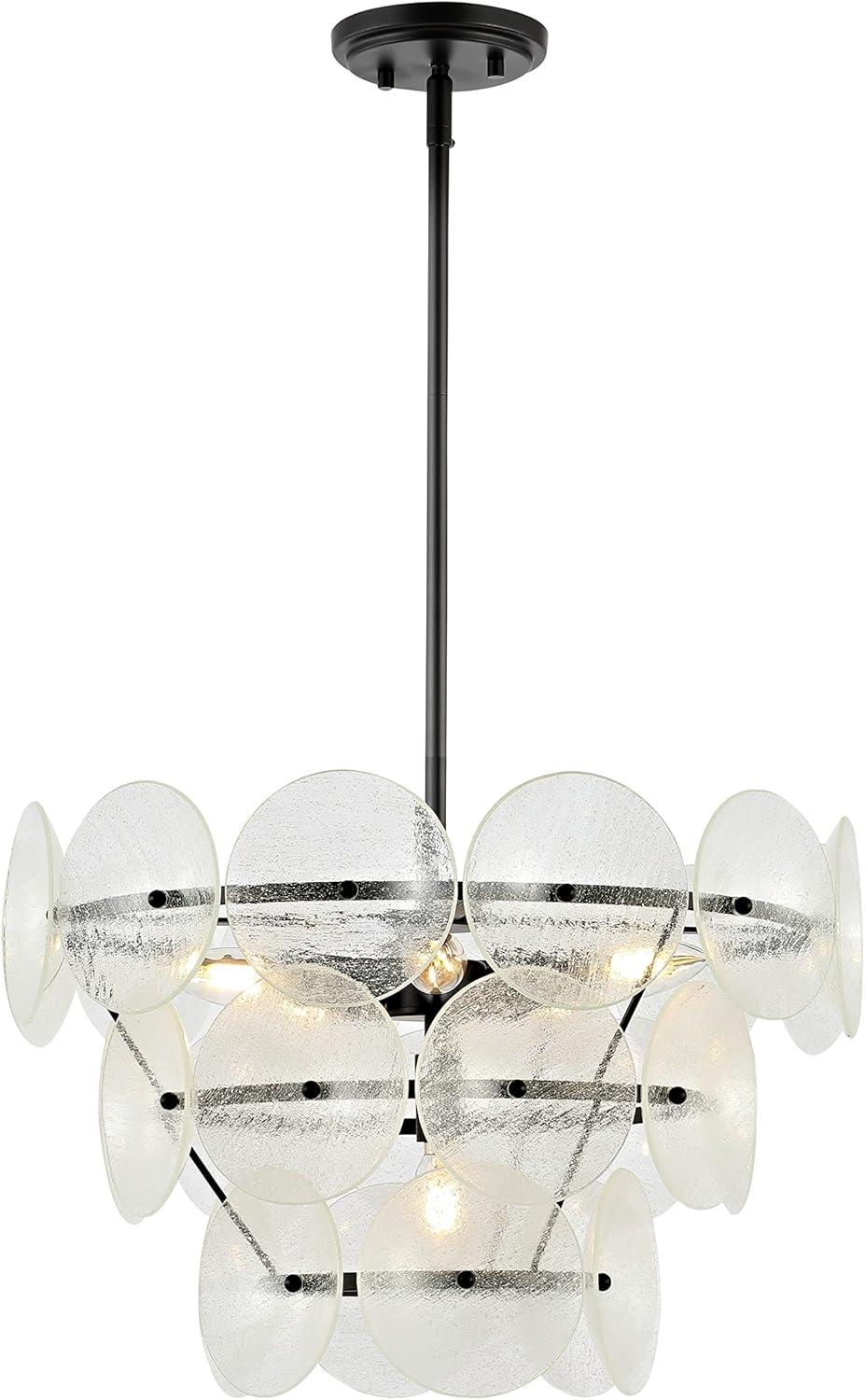 Landreth Chandelier - Black/Clear - Safavieh.