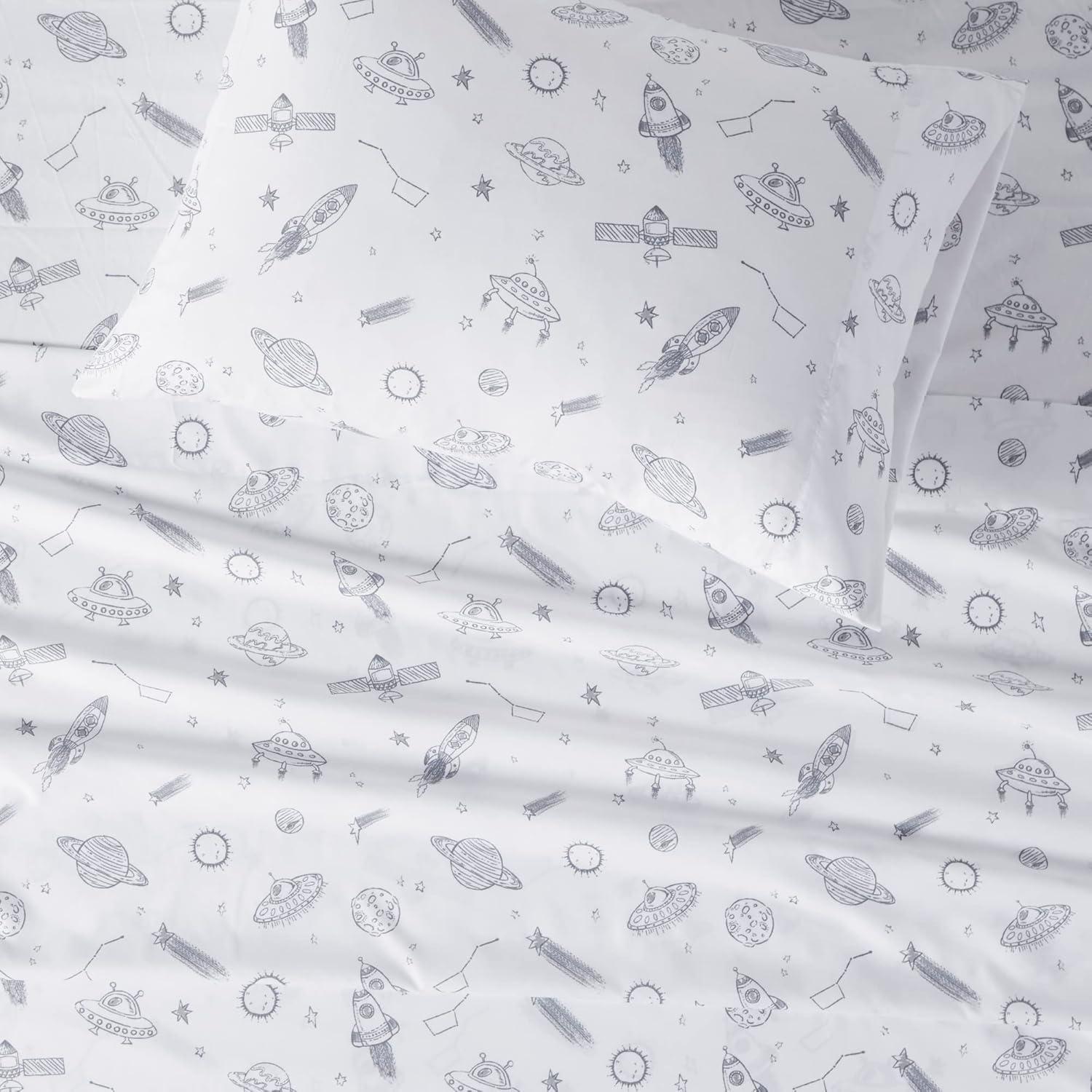 Whales Printed Microfiber Sheet Set