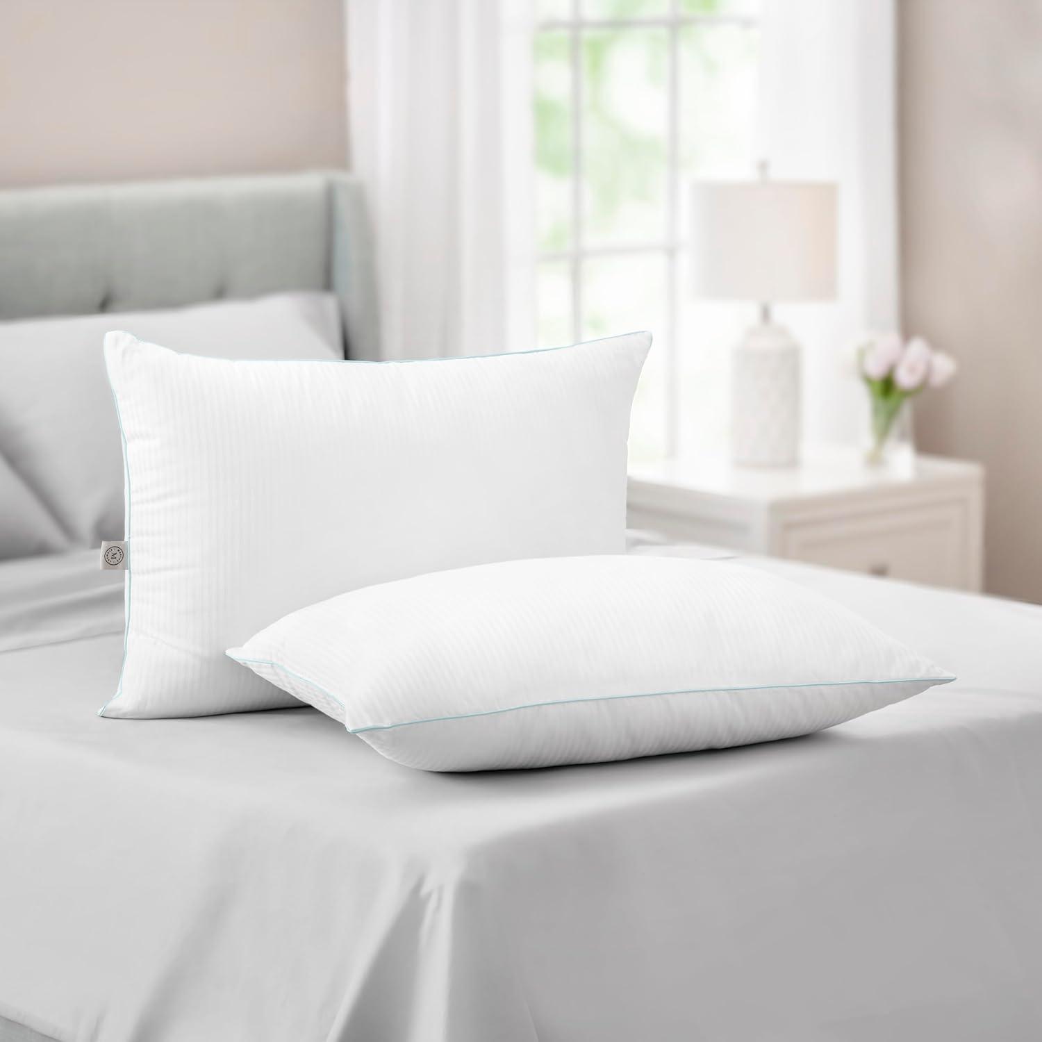 White King Size Cooling Polyester Bed Pillows Set of 2