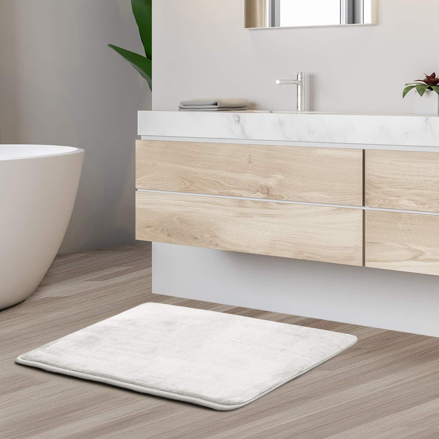 Clara Clark Ultra Soft and Absorbent Memory Foam Bath Rug Set with Non-Slip Backing