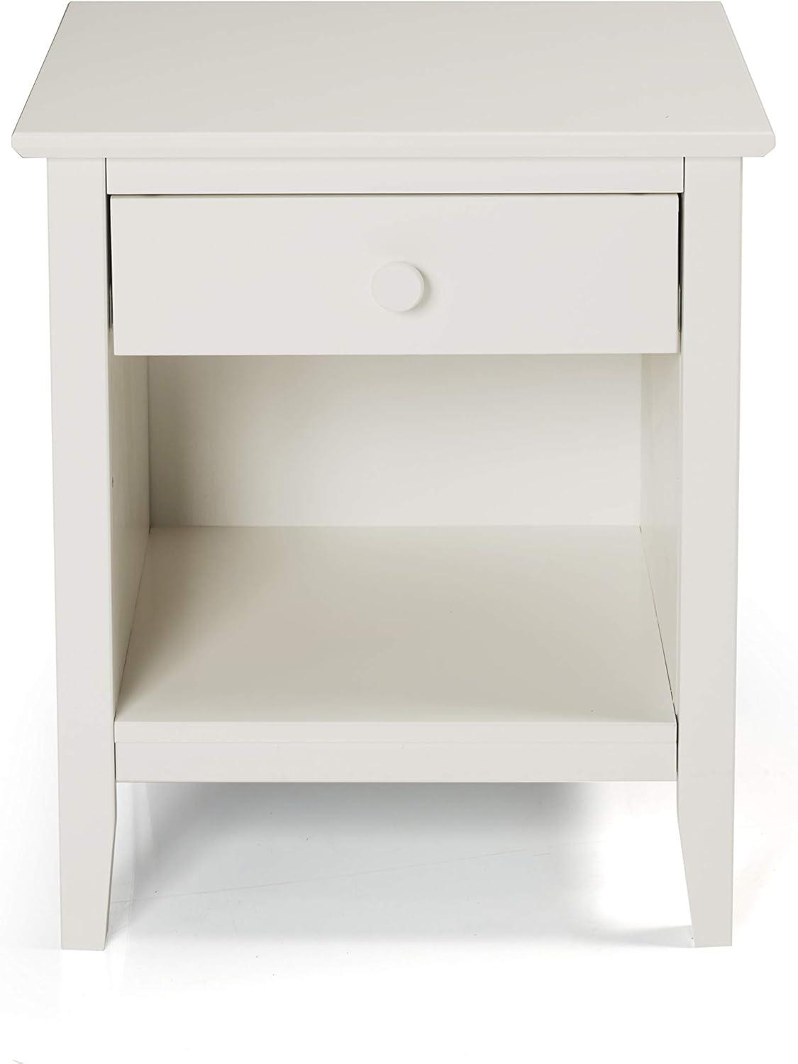 Simplicity White Brazilian Pine 1-Drawer Nightstand