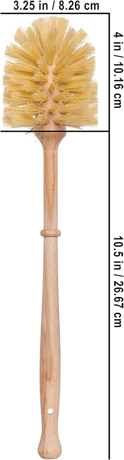 Oiled Beechwood Toilet Brush Stand with Tampico Fiber Brush