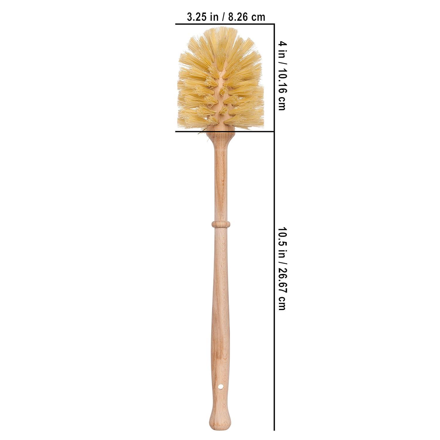 REDECKER Oiled Beechwood Toilet Brush Stand with Tampico Fiber Toilet Brush, 9-7/8 inches - Natural Bristles are Heat-Resistant and Retain Shape, Made in Germany - Wood Toilet Brush Set