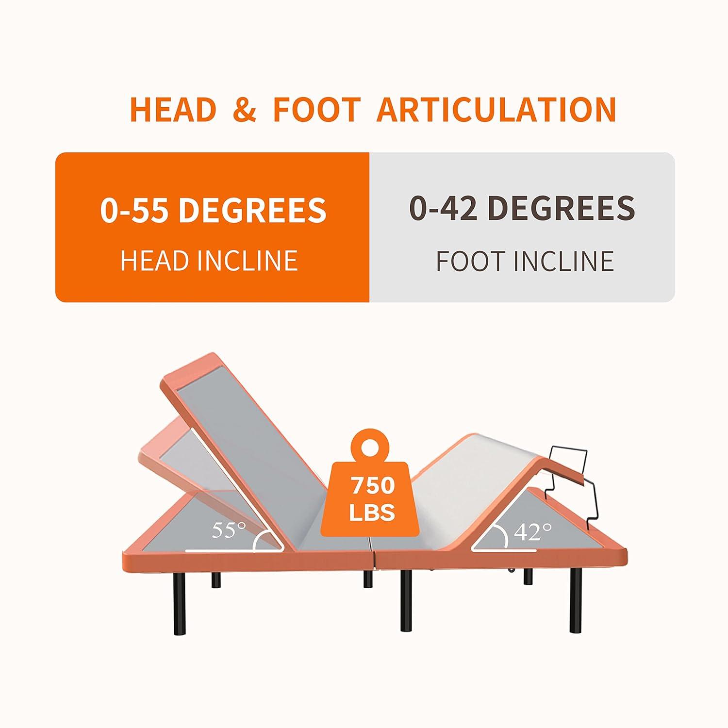Zero Gravity Adjustable Bed with 14" Hybrid Mattress E3000 Series