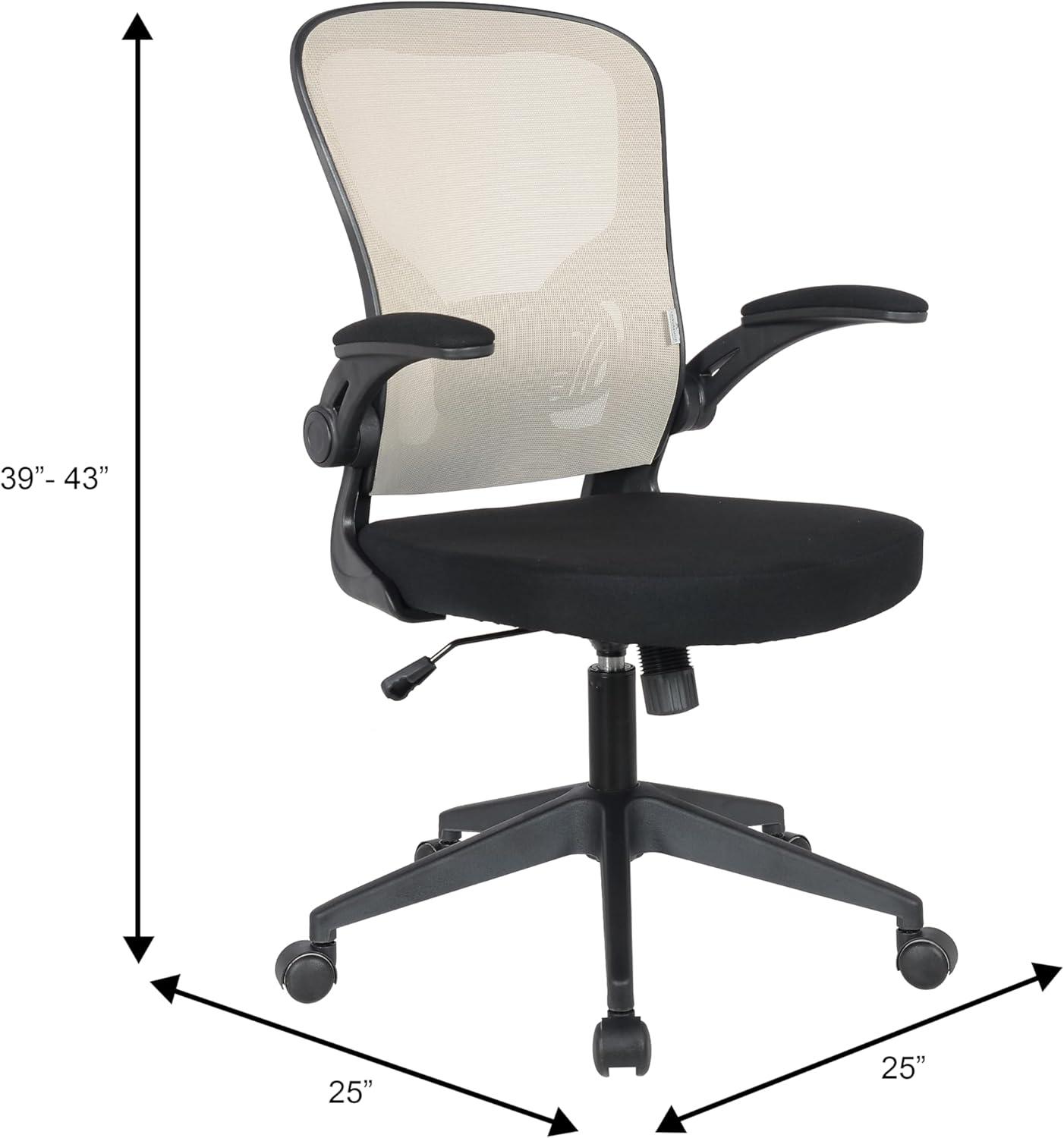 LeisureMod Newton Single Ergonomic Mesh Lumbar Support Adjustable Height Swivel Office Chair