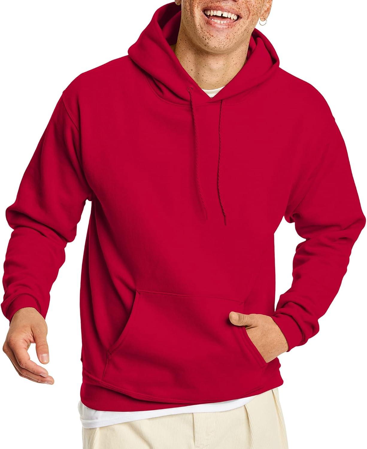 Hanes EcoSmart Men's Fleece Hoodie Deep Red S