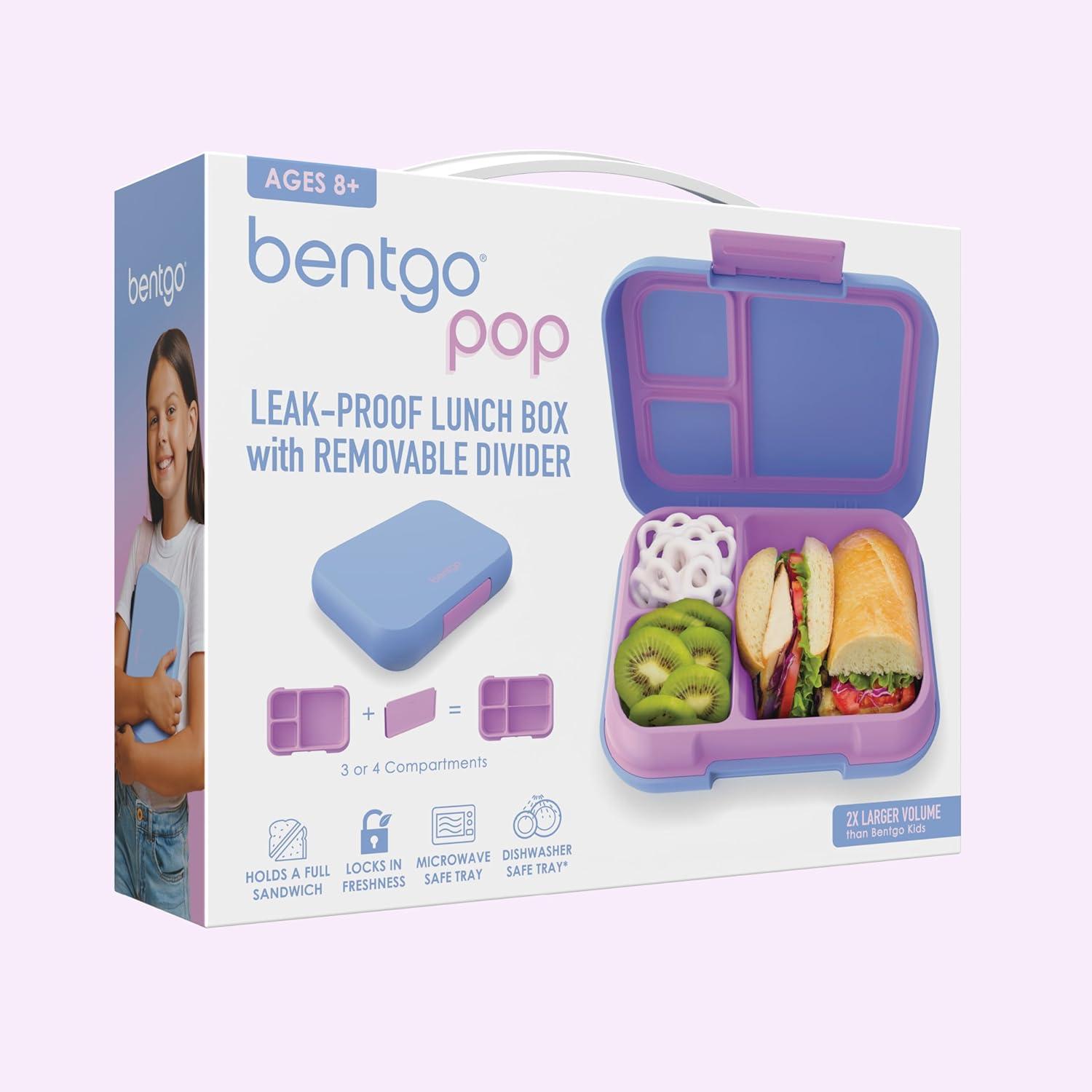 Bentgo Pop Leakproof Bento-Style Lunch Box with Removable Divider-3.4 Cup - Periwinkle/Pink
