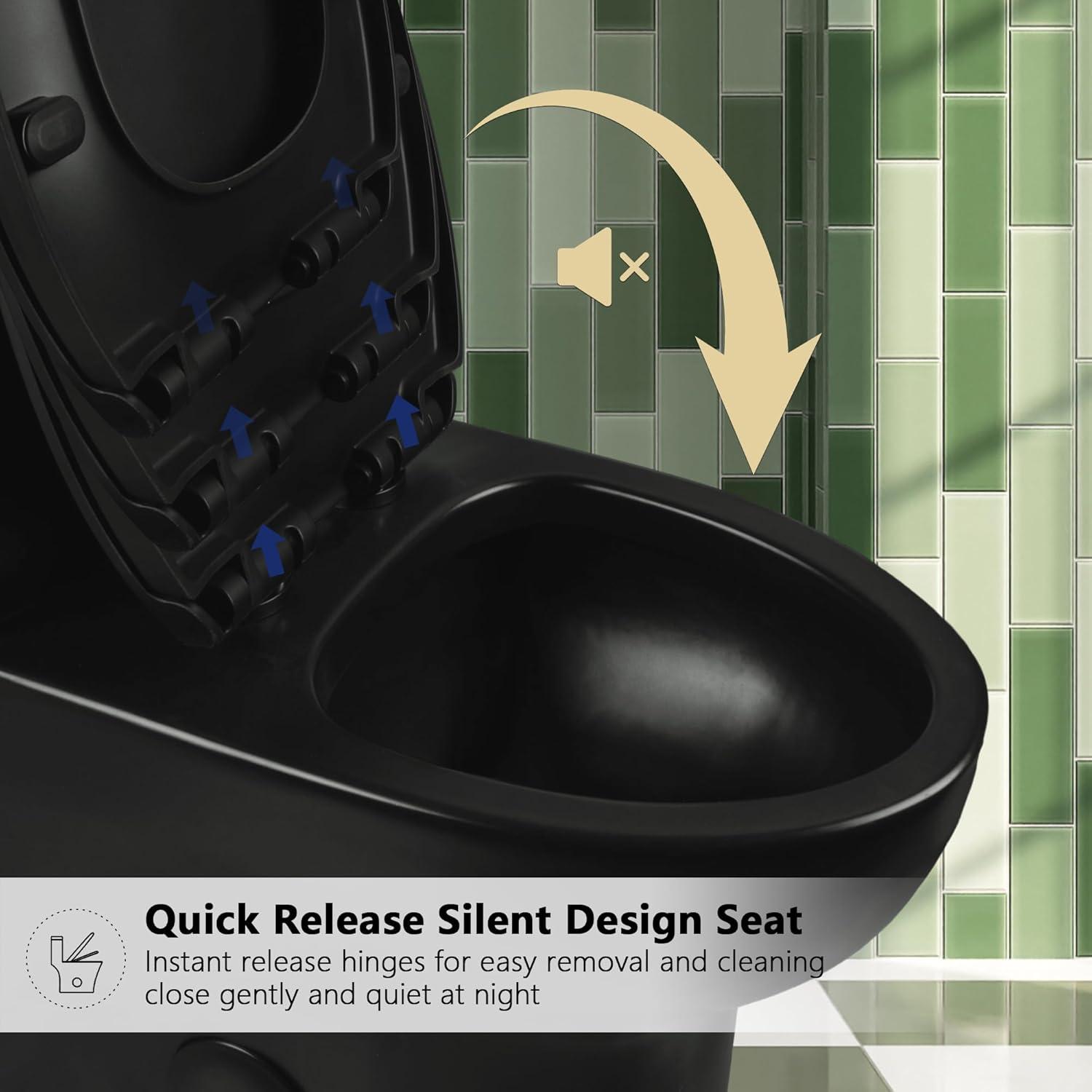 Ally Standard Bathroom Toielt, Modern Toilet with Comfort Chair Height Floor Mounted(Seat Included)