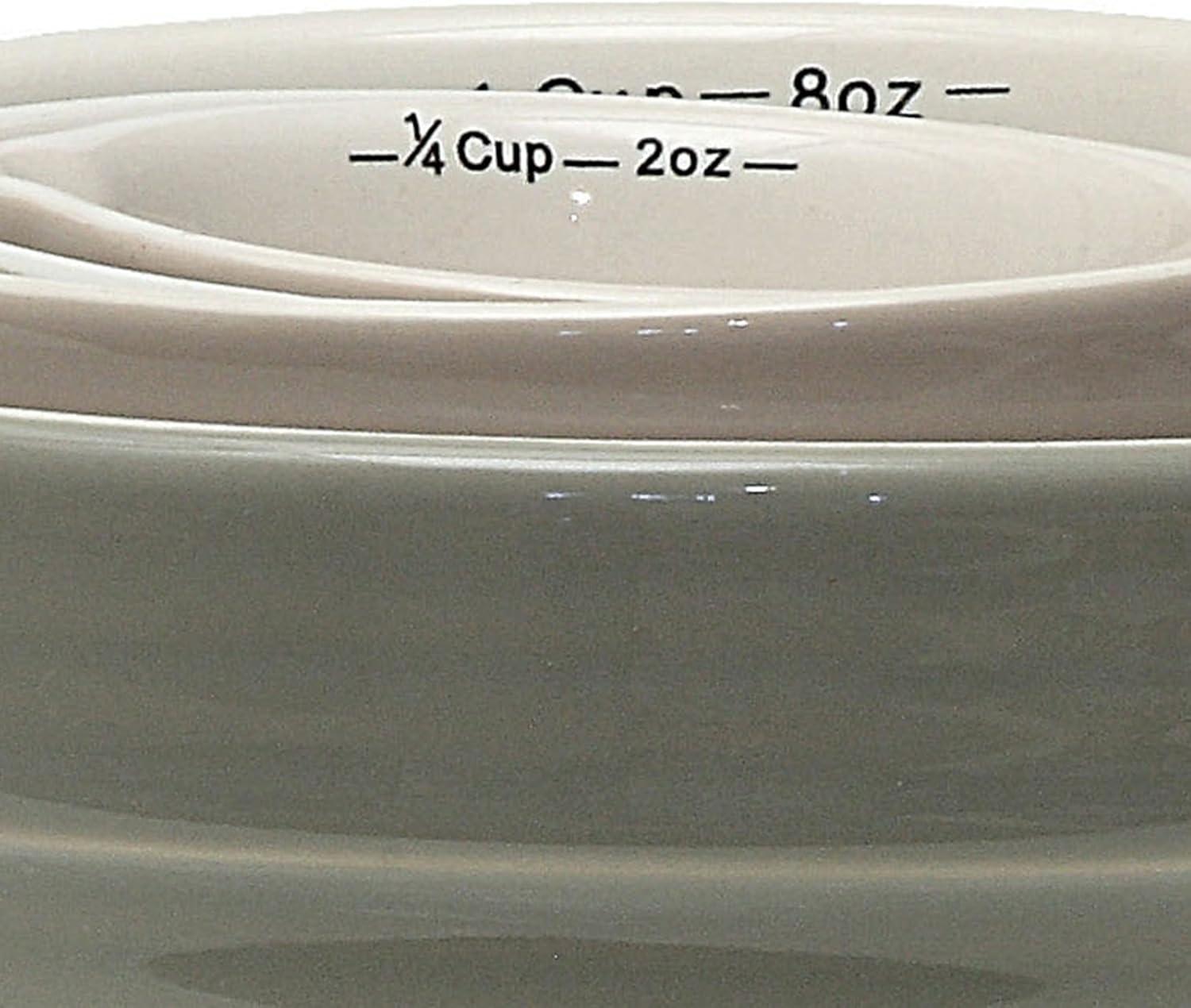Creative Co-Op Tazas Medidoras en Forma de Recipiente para Rebozado en Grises (Juego de 4 Tamaños)