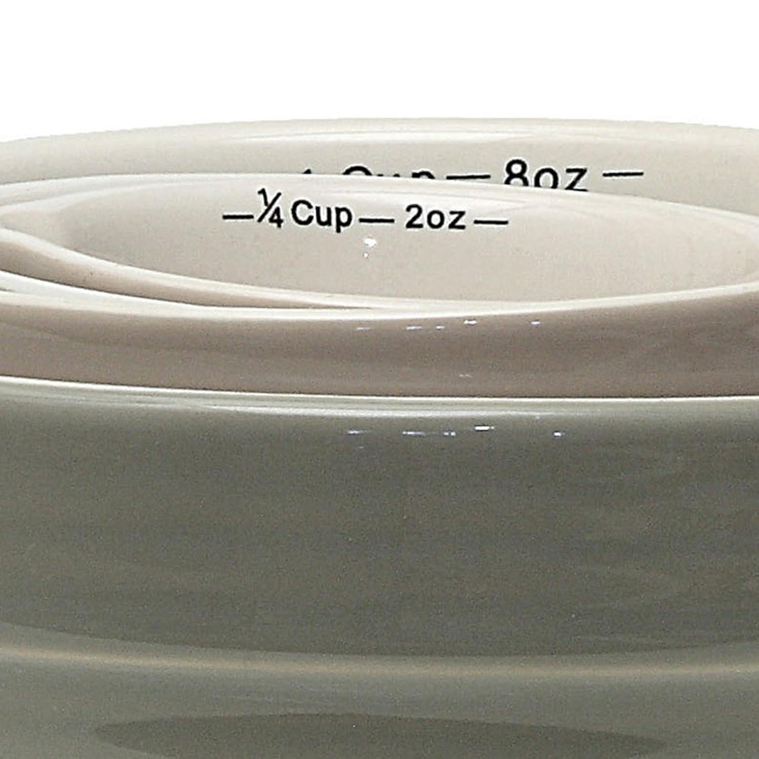 Creative Co-Op Tazas Medidoras en Forma de Recipiente para Rebozado en Grises (Juego de 4 Tamaños)