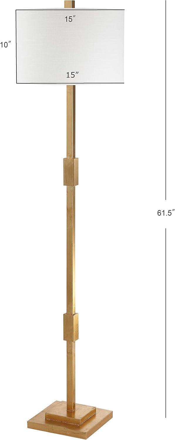 JONATHAN Y JYL3063A Windsor 61.5" Resin/Metal LED Floor Lamp, Contemporary, Modern, Transitional, Office, Living Room, Family Room, Dining Room, Bedroom, Hallway, Foyer, Gold Leaf