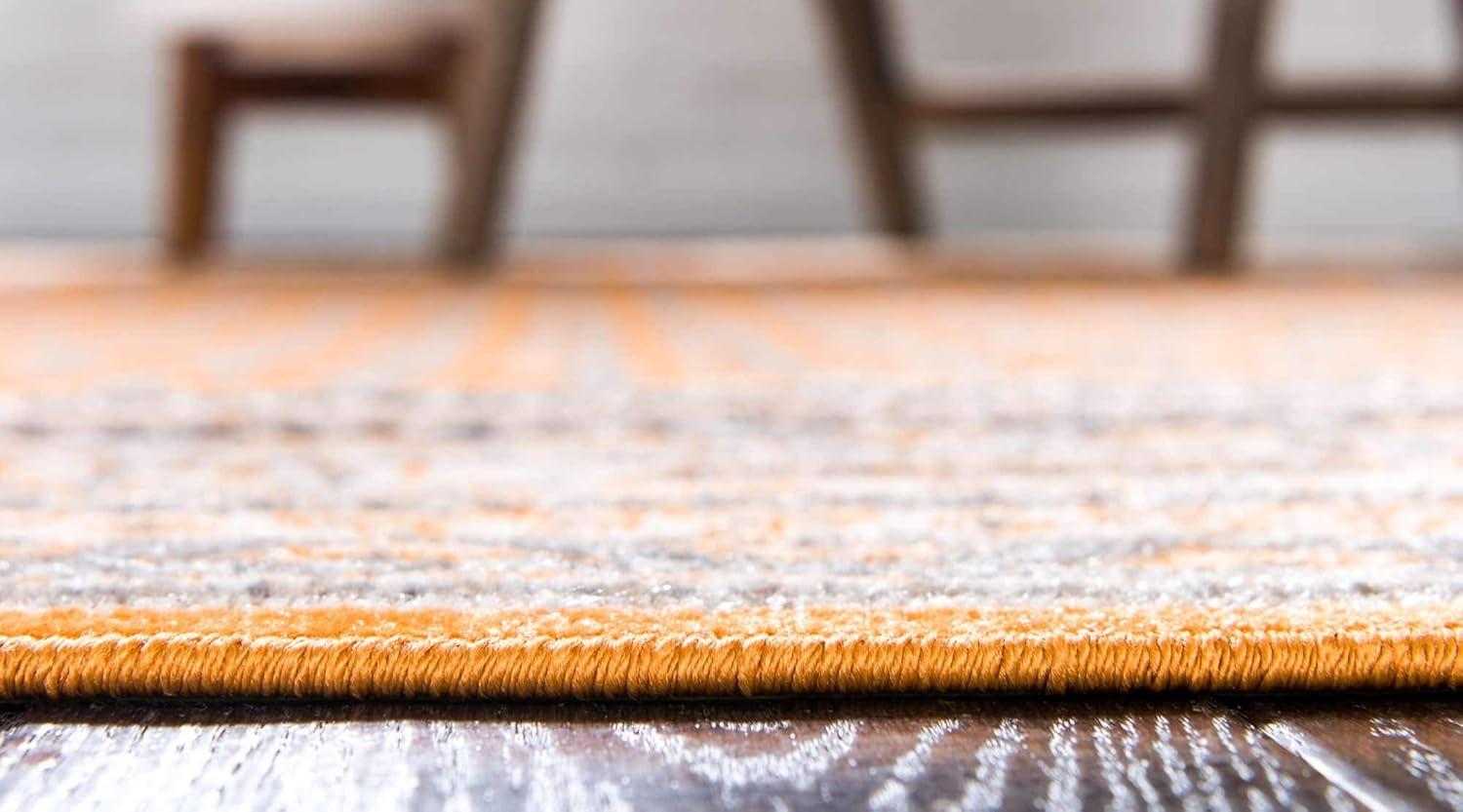 Unique Loom Williamsburg Collection Area Rug - Allover (2' 9" x 9' 10" Runner Orange/Gray)
