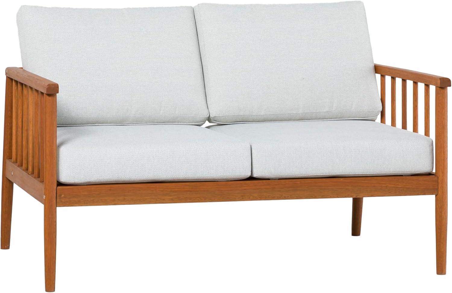 Walker Edison Modern 4-Piece Spindle-Style Eucalyptus Chat Set, Natural