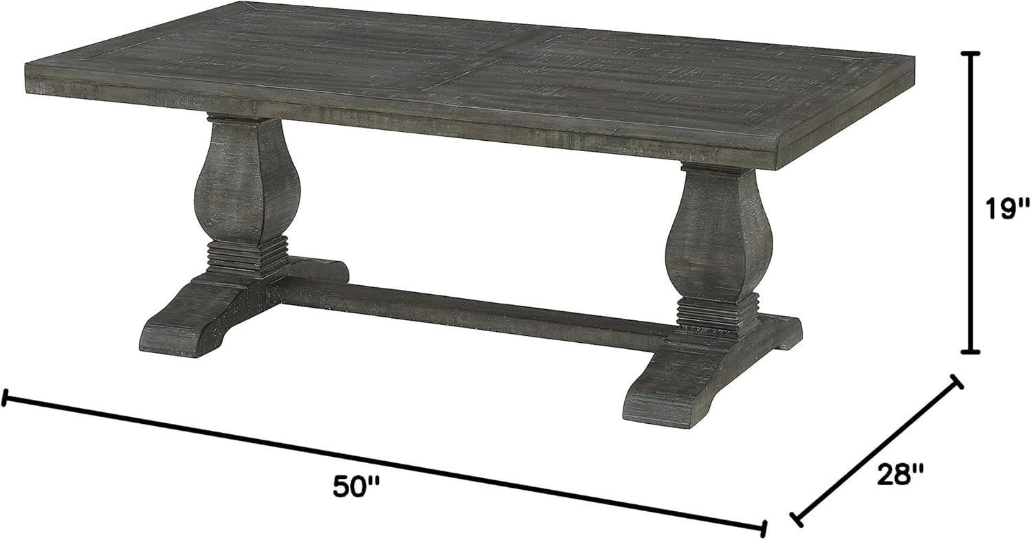Martin Svensson Home Napa Pedestal Solid Wood Coffee Table, Grey