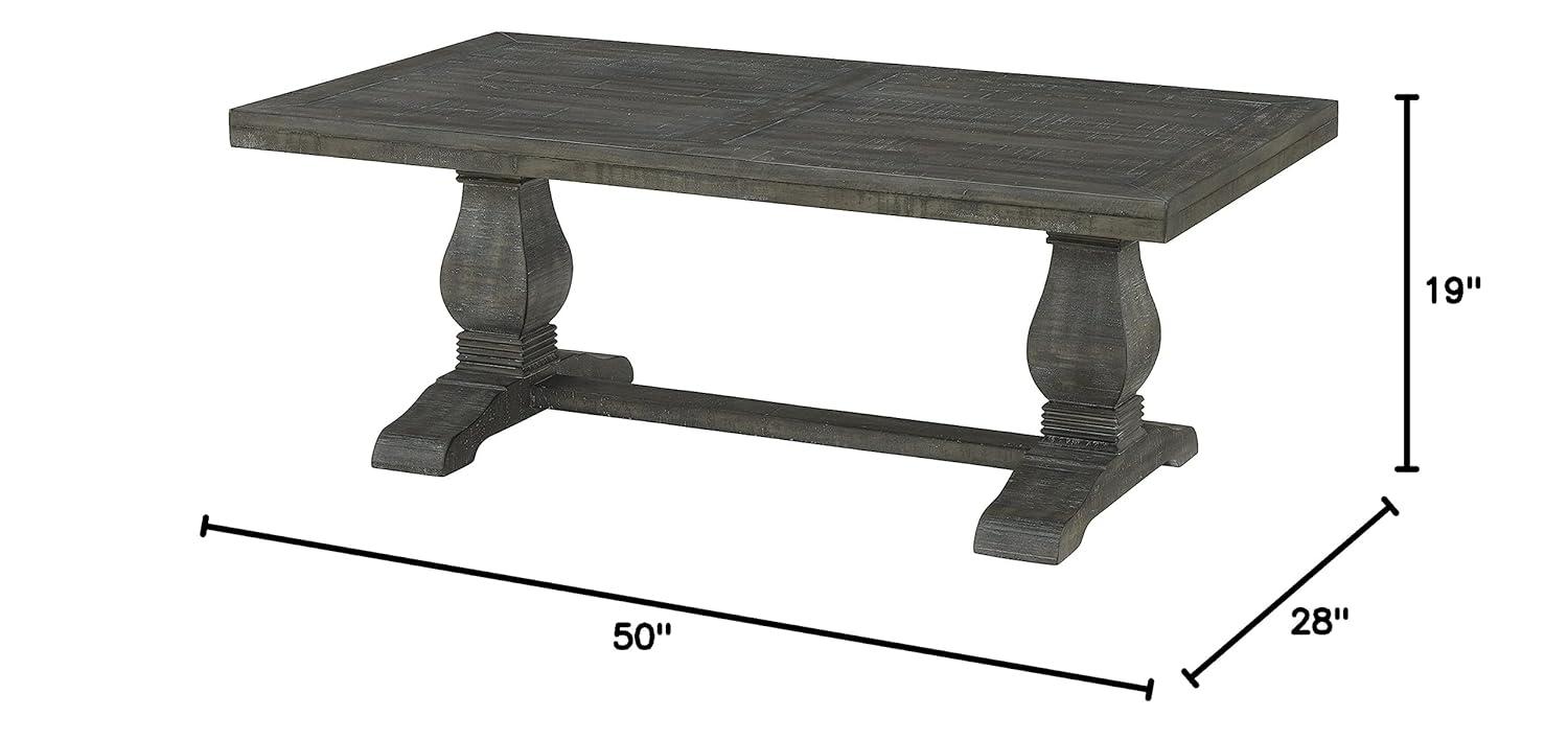 Martin Svensson Home Napa Pedestal Solid Wood Coffee Table, Grey