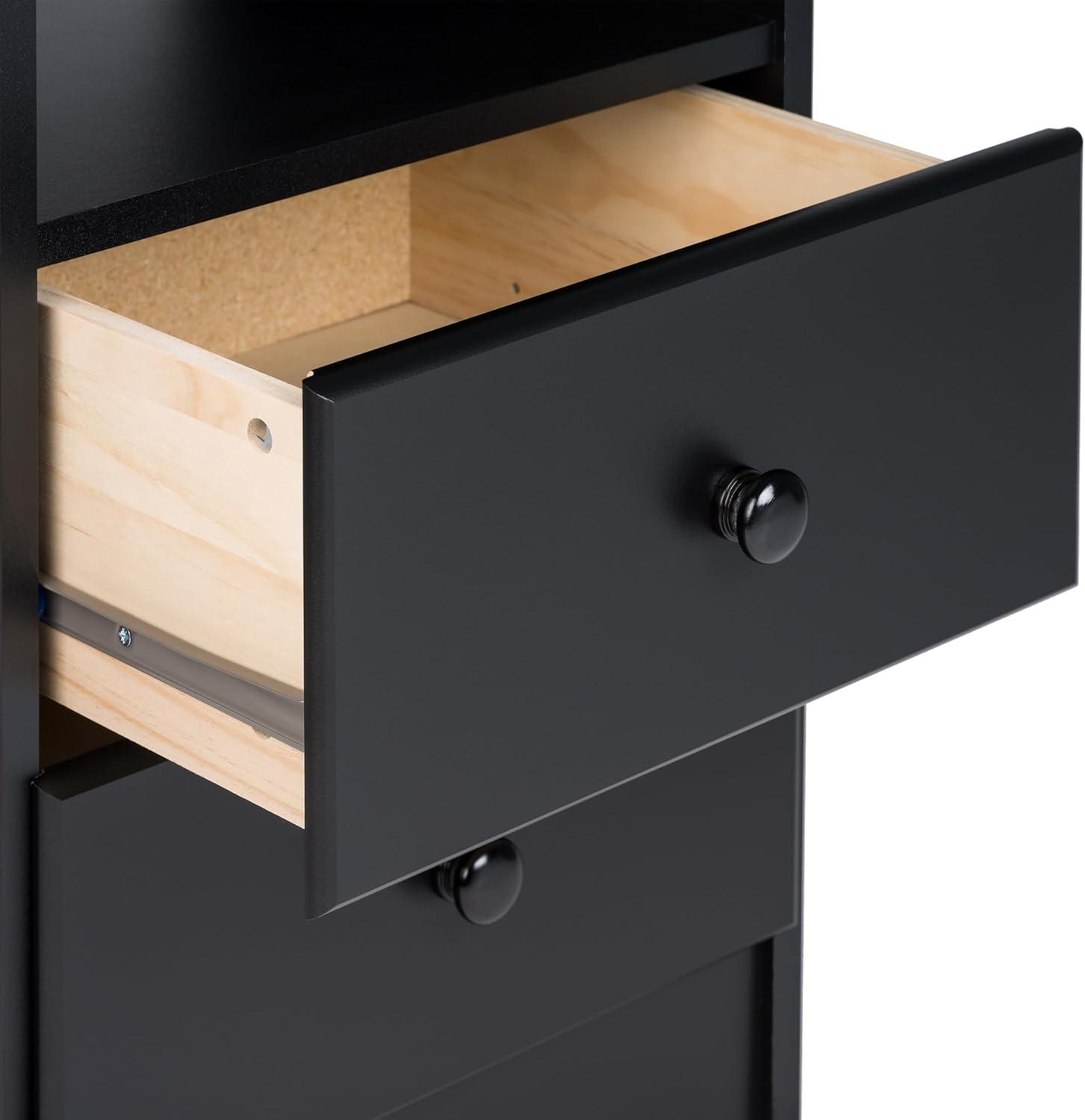 Prepac Astrid 2 Drawer Nightstand White: Modern Style, MDF, Includes Anti-Tip Hardware, for All Ages