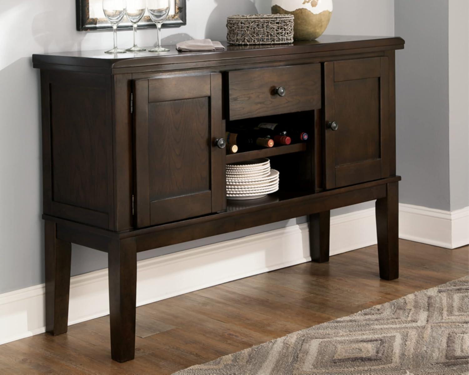 Signature Design by Ashley Casual Haddigan Dining Server Dark Brown