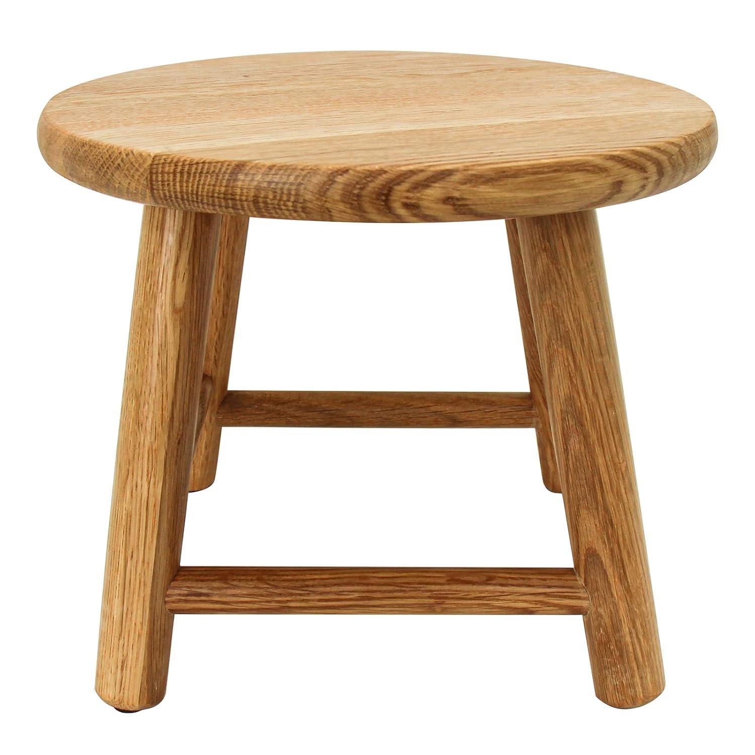 Natural Oak Handcrafted Solid Wood Kids Stool