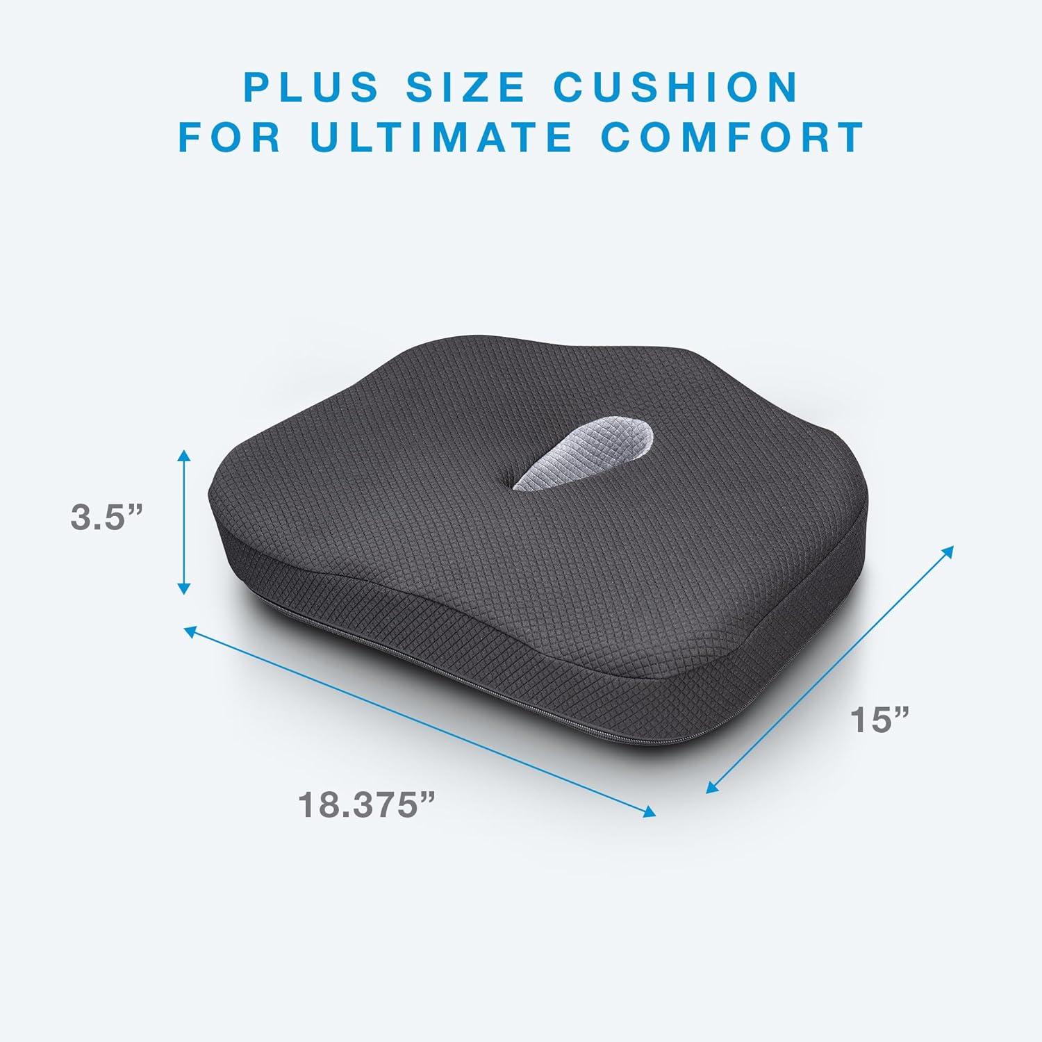 Black Memory Foam Ergonomic Seat Cushion for Chairs