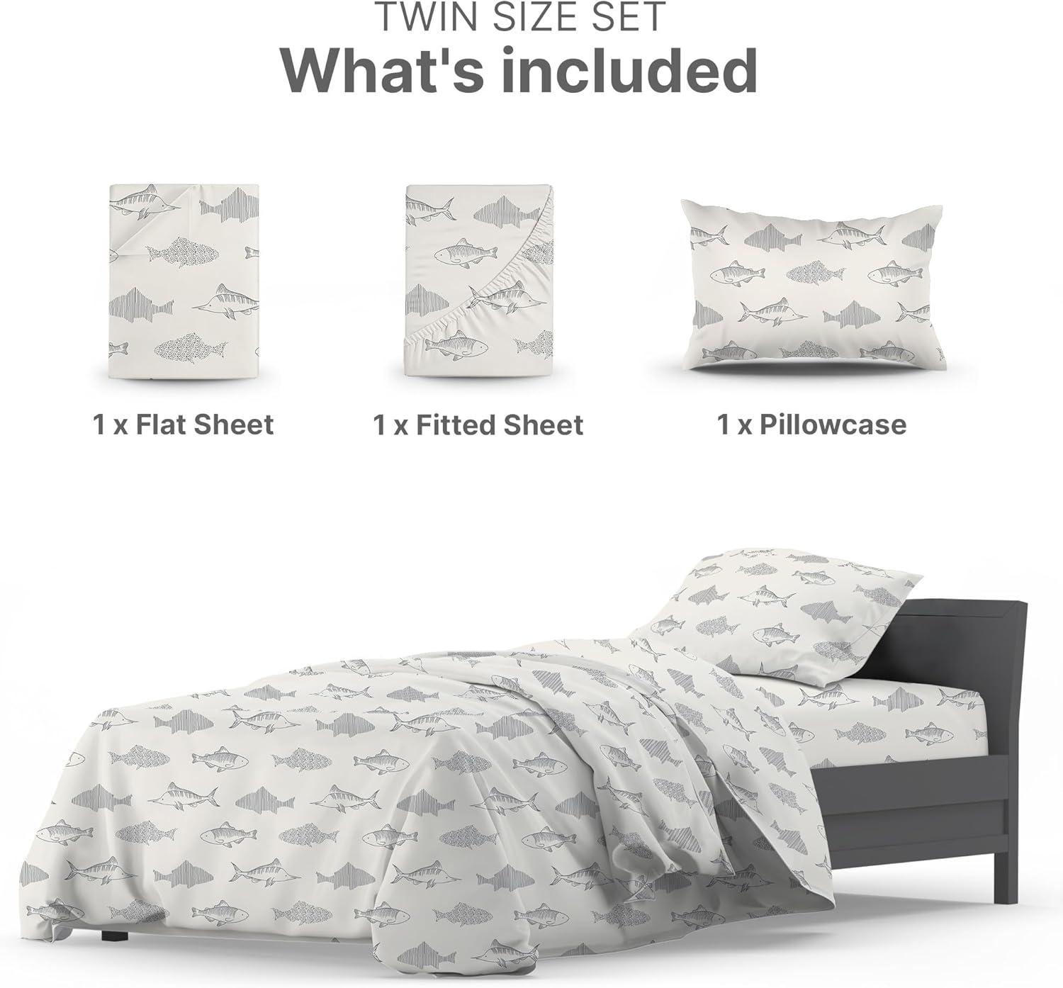 CGK Linens 4 Piece Kids Microfiber Sheet Set - Wrinkle Free - Cute, Cozy, Soft