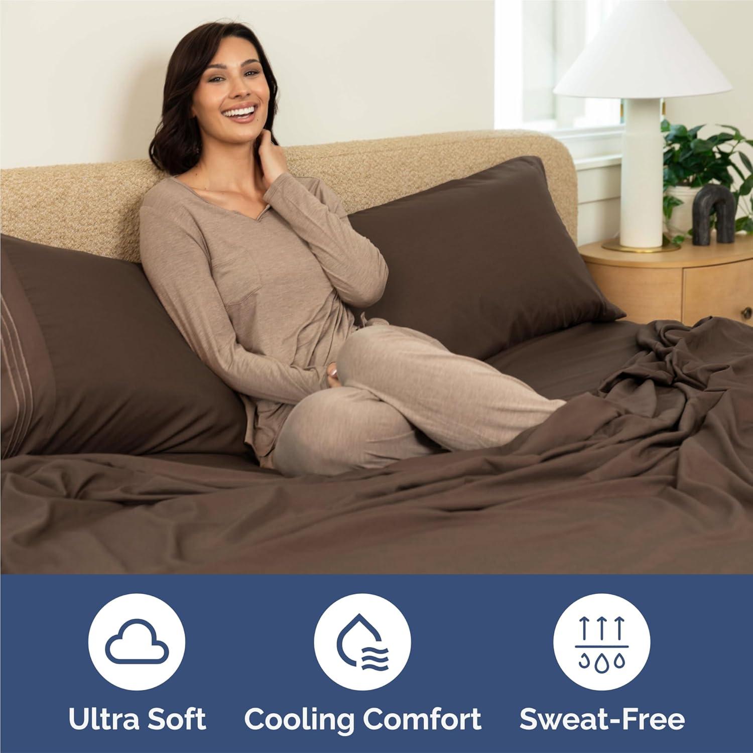 CGK Linens 4 Piece Sheet Set Premium Cooling, Soft & Wrinkle Free Sheet Set