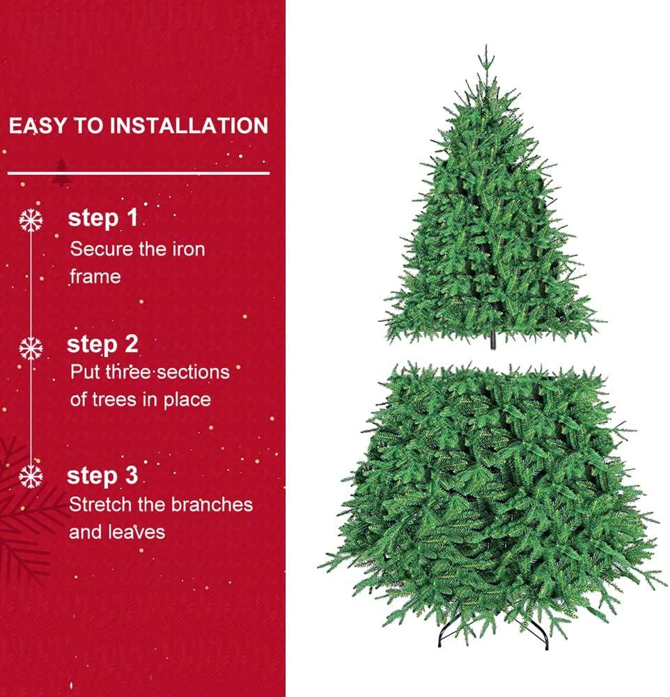 Bringstar 5FT Unlit Artificial Christmas Tree, Green Xmas Tree with 308 Tips and Folding Metal Stand, for Indoor Holiday Decoration