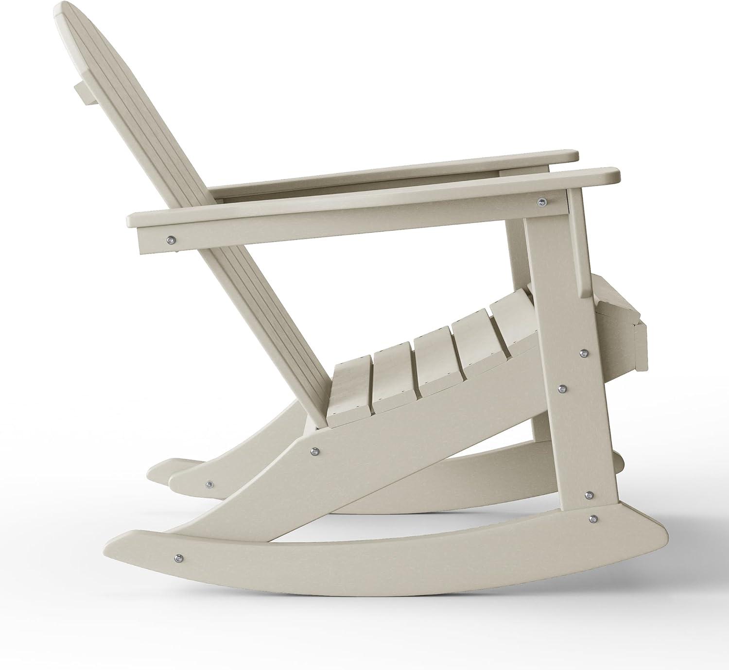 WestinTrends  Outdoor Patio Porch Rocking Adirondack Chair, Sand