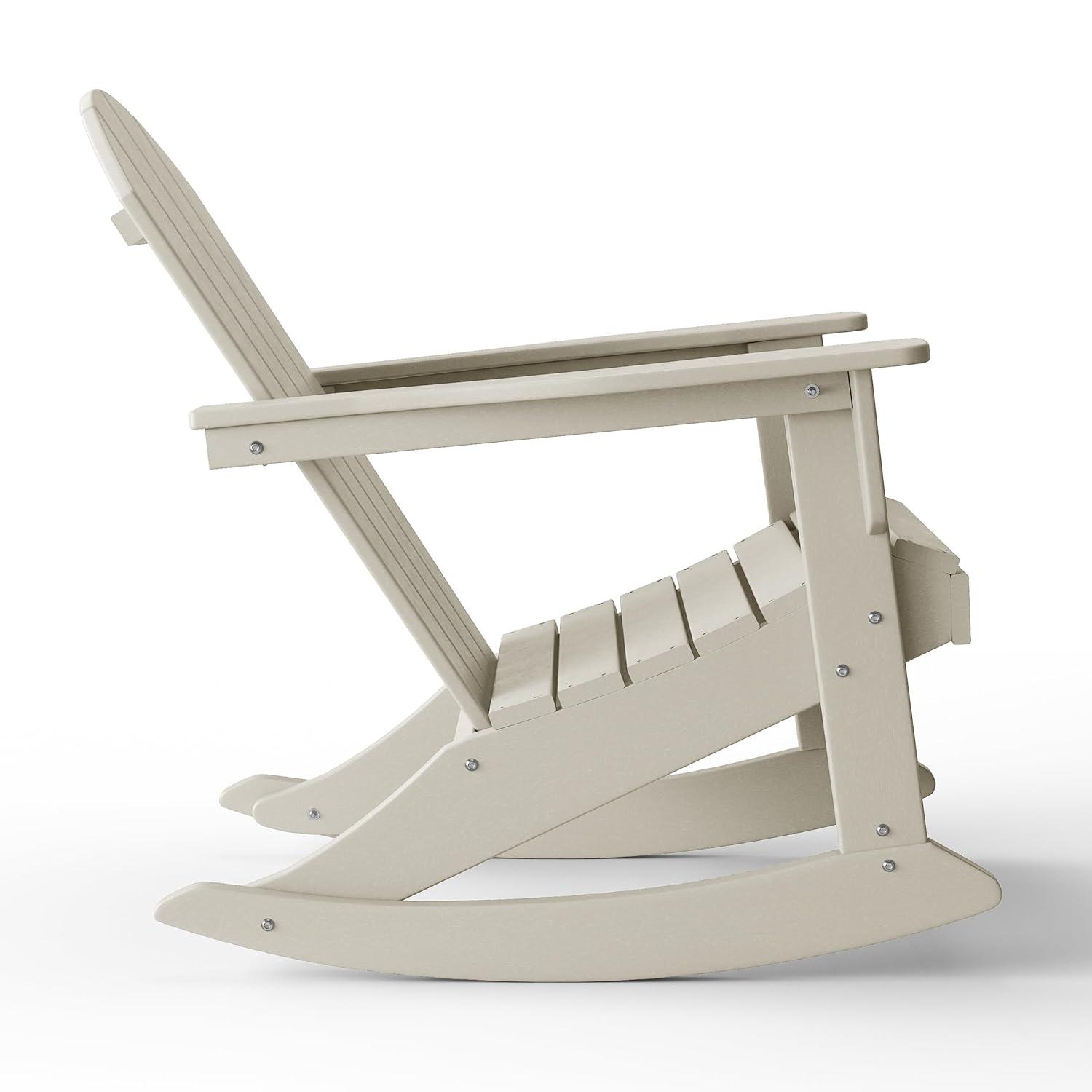 WestinTrends  Outdoor Patio Porch Rocking Adirondack Chair, Sand