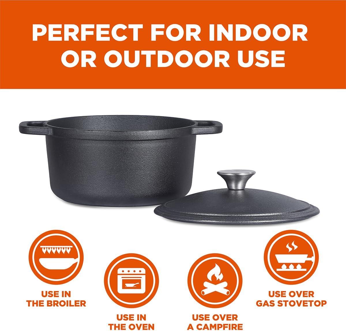 Commercial Chef Commercial Chef Cast Iron Dutch Oven