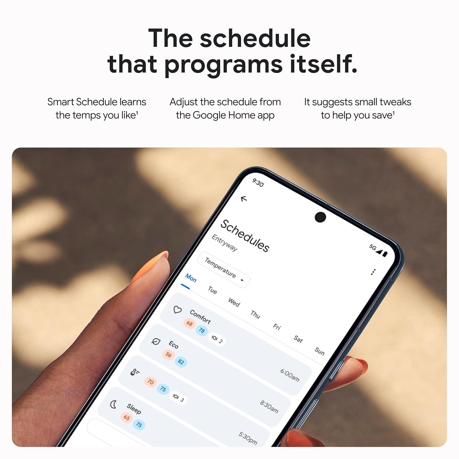 Google Nest Learning Thermostat (4th Gen) with Nest Temperature Sensor (2nd Gen) - Silver: Wi-Fi, Energy Star Certified