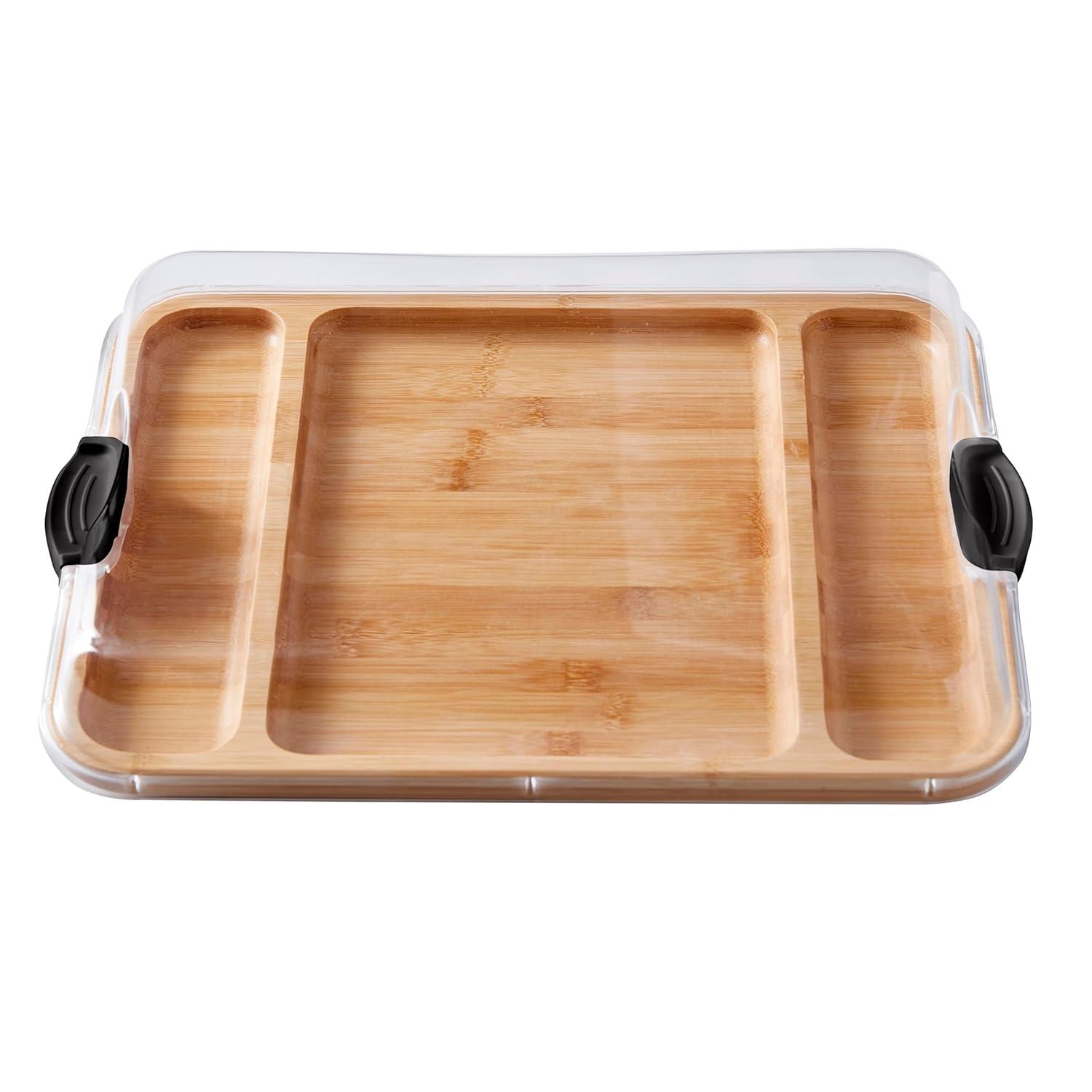 Farberware Farberware Build-A-Board 11 x 14 in. Bamboo Charcuterie Board With Locking Lid